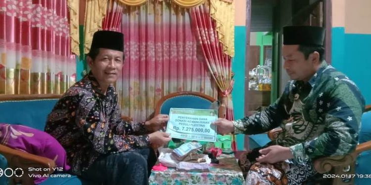 Peringati Isro' Mi'roj dan Harlah NU, Warga Desa Cabak Galang Donasi Untuk Palestina