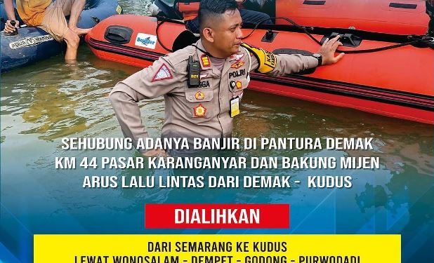Jalur Mijen Banjir, Lalu Lintas Kudus Semarang Dialihkan Lewat Purwodadi