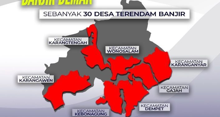 Update Banjir Demak, 30 Desa di 7 Kecamatan Terdampak