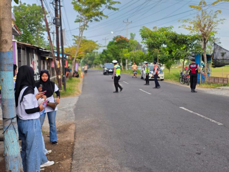 Demi Kelancaran Event Lari Bhina Run, Satlantas Polres Rembang Siagakan Anggota