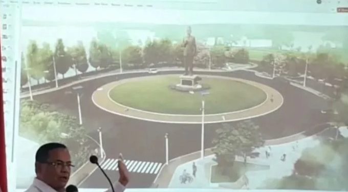 Seperti ini Bundaran Alun-alun Kembangjoyo Pati, Ada Patung Ki Hajar Dewantara di Tengahnya