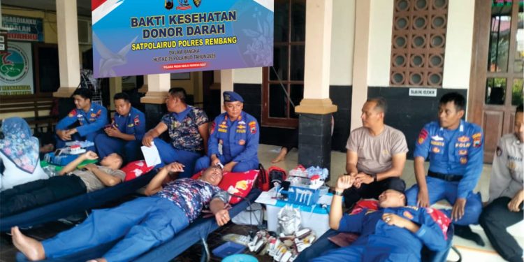 Donor Darah Satpolair Polres Rembang Dalam Rangka HUT Ke-75