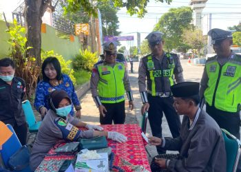 Satlantas Polres Rembang Gelar Ramp Check Angkutan Umum di Terminal Rembang