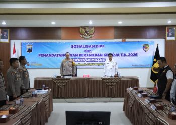 Polres Rembang Gelar Sosialisasi DIPA dan Penandatanganan Perjanjian Kinerja T.A. 2026, Tegaskan Komitmen Transparansi dan Akuntabilitas