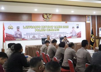 Jelang Pengamanan Idul Fitri 1447 H, Polres Rembang Gelar Latpraops Ketupat Candi 2026