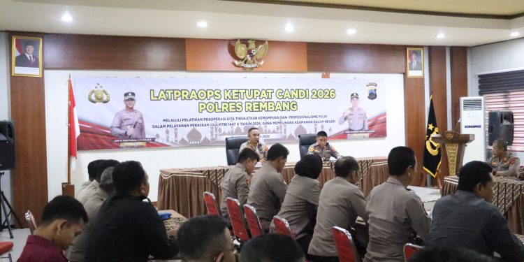 Jelang Pengamanan Idul Fitri 1447 H, Polres Rembang Gelar Latpraops Ketupat Candi 2026