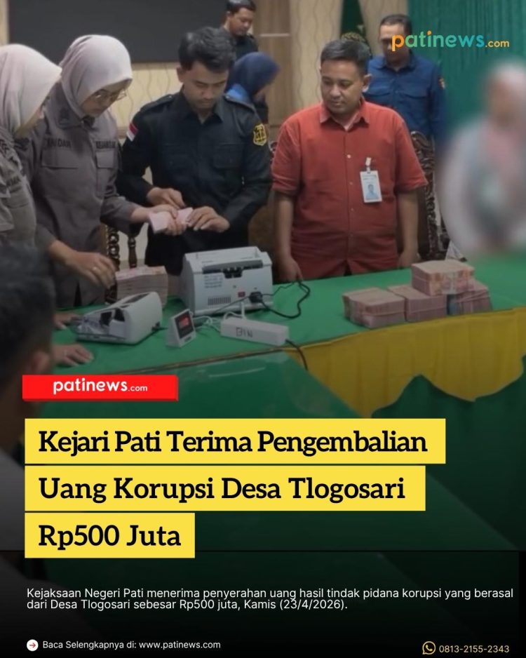 Kejari Pati Terima Pengembalian Uang Korupsi Desa Tlogosari Rp500 Juta