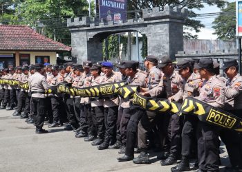 Asah Kesiapsiagaan, Polres Rembang Gelar Latihan Dalmas Antisipasi Situasi Kontinjensi