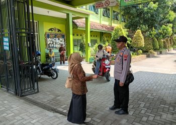 Patroli Polsek Rembang Kota Amankan Lomba Gugus Depan di SMPN 5 Rembang, Ciptakan Situasi Kondusif