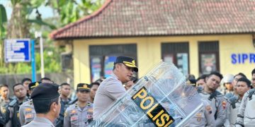 Kapolres Rembang Pimpin Apel Kesiapsiagaan Antisipasi Kontigensi