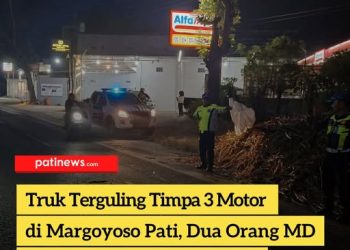 Truk Terguling Timpa 3 Motor di Margoyoso Pati, Dua Orang MD, Polisi Dalami Penyebabnya