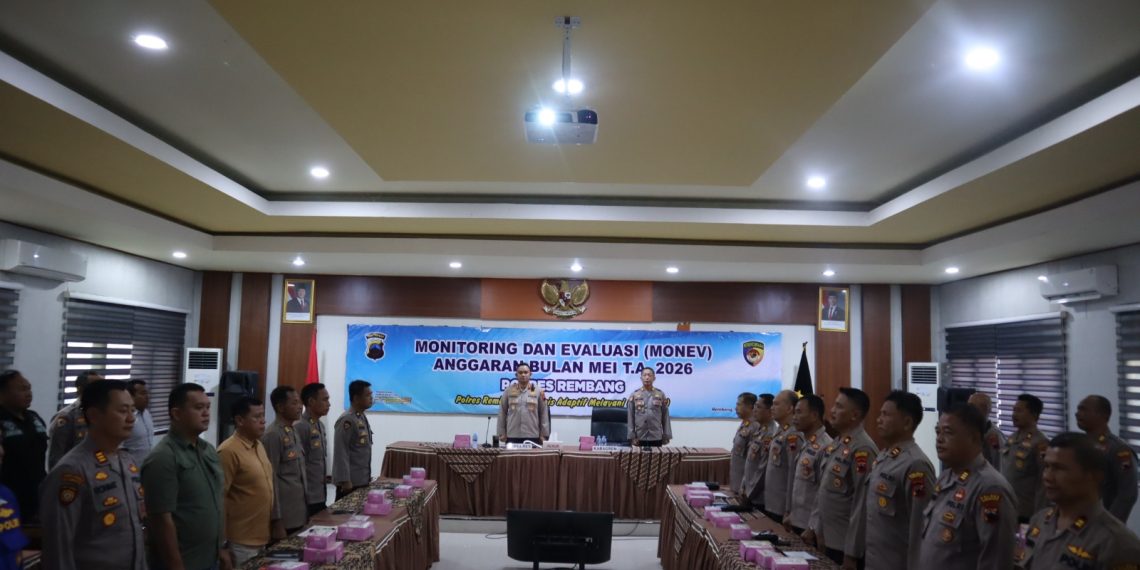 Kapolres Rembang Pimpin Monitoring dan Evaluasi Anggaran Bulan Mei Tahun 2026