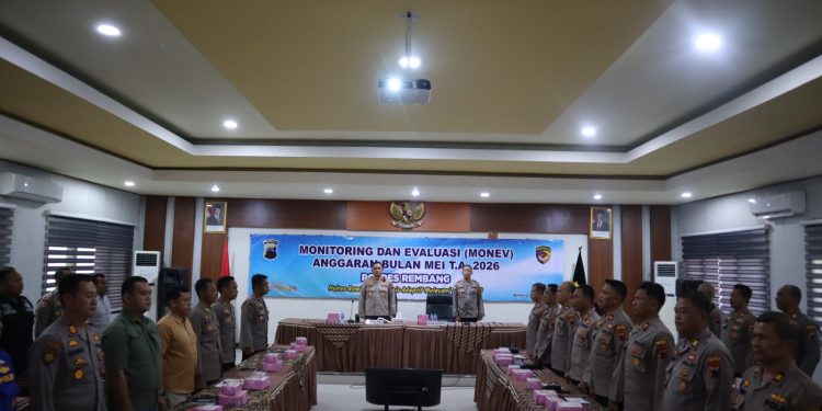 Kapolres Rembang Pimpin Monitoring dan Evaluasi Anggaran Bulan Mei Tahun 2026