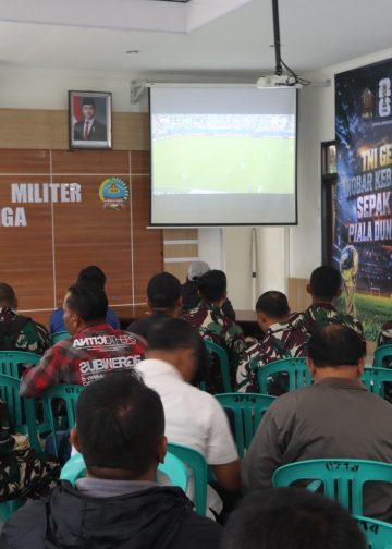 Gemuruh Dukungan Warnai Nobar Piala Dunia di Kodim 0714/Salatiga