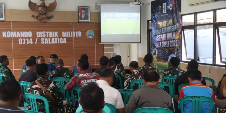 Gemuruh Dukungan Warnai Nobar Piala Dunia di Kodim 0714/Salatiga