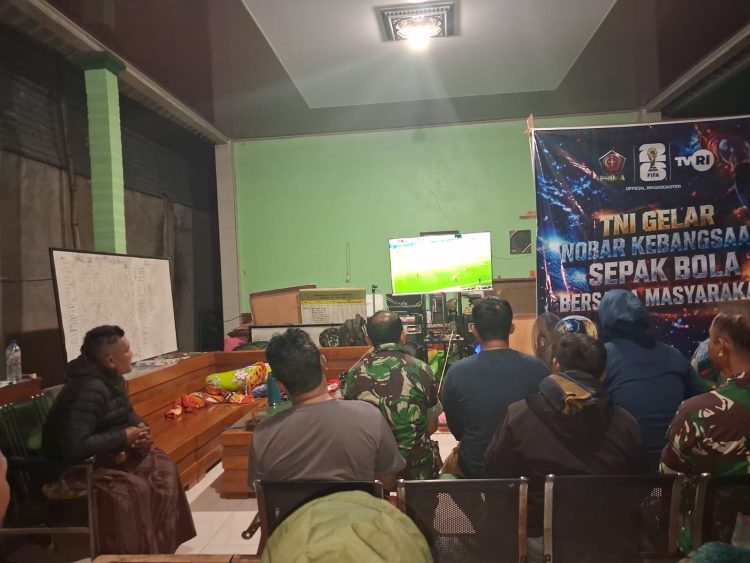 Nobar Kebangsaan Kodim 0718/Pati Bersama Jajaran Koramil di 13 Titik Perkuat Sinergi TNI dan Masyarakat