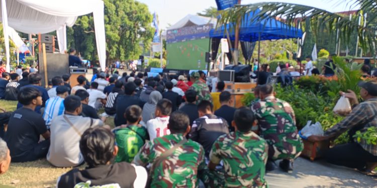 Nobar Piala Dunia 2026 dan Launching Logo Hari Jadi Pati ke-703, Kasdim 0718/Pati Ajak Perkuat Kebersamaan