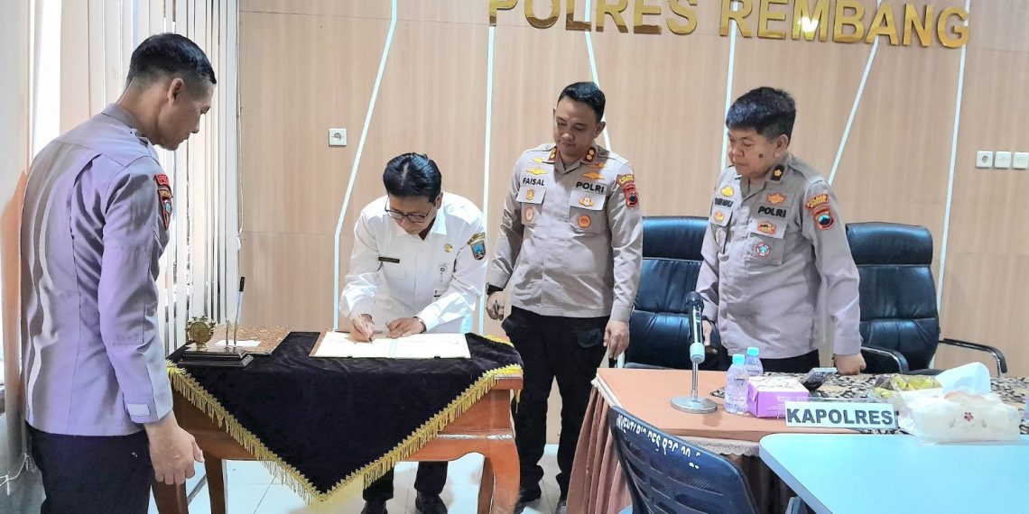 Perkuat Sinergi Pelayanan Publik, Polres Rembang Jalin Kerja Sama Strategis dengan Tiga Mitra