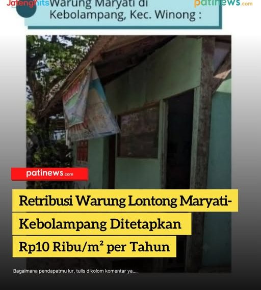 Retribusi Warung Lontong Maryati-Kebolampang Ditetapkan Rp10 Ribu/m² per Tahun