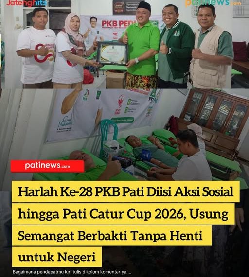 Harlah Ke-28 PKB Pati Diisi Aksi Sosial hingga Pati Catur Cup 2026, Usung Semangat Berbakti Tanpa Henti untuk Negeri