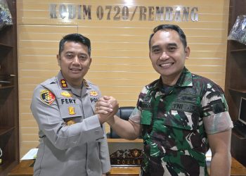 Baru Sehari Menjabat, Kapolres Rembang Jalin Sinergitas Lewat Kunjungan Kerja ke Kodim 0720/Rembang