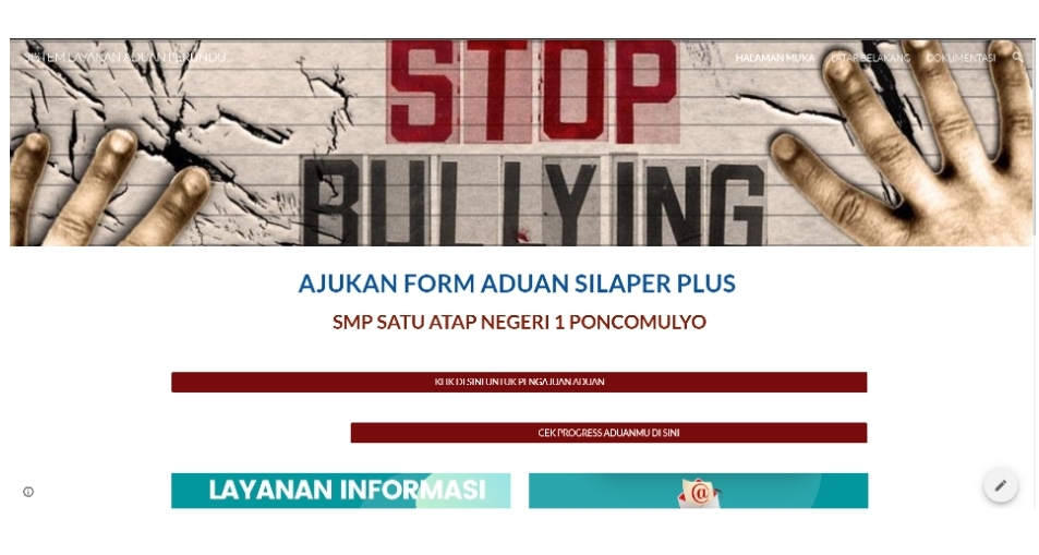 SILAPER PLUS Hadir, Pelaporan Perundungan dan Pelanggaran di SMP Satu Atap Negeri 1 Poncomulyo Kini Lebih Mudah dan Rahasia