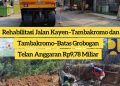Rehabilitasi Jalan Kayen–Tambakromo dan Tambakromo–Batas Grobogan Telan Anggaran Rp9,78 Miliar