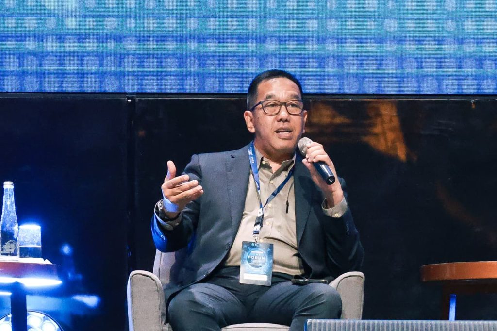 Direktur Utama PT Jasa Raharja (Persero), Muhammad Awaluddin, saat menjadi salah satu pembicara utama dalam The Forum 2026 yang diselenggarakan Asosiasi Ahli Manajemen Asuransi Indonesia (AAMAI) di Yogyakarta, Kamis (6/8/2026).