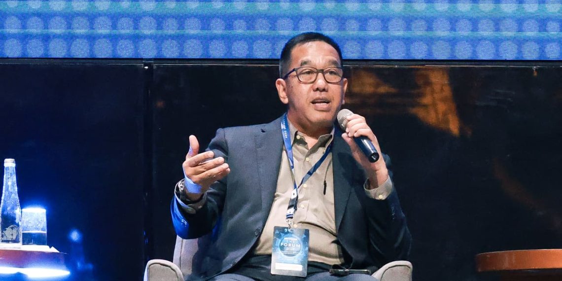 Direktur Utama PT Jasa Raharja (Persero), Muhammad Awaluddin, saat menjadi salah satu pembicara utama dalam The Forum 2026 yang diselenggarakan Asosiasi Ahli Manajemen Asuransi Indonesia (AAMAI) di Yogyakarta, Kamis (6/8/2026).
