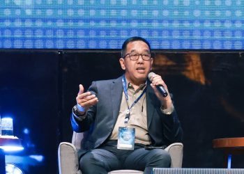 Direktur Utama PT Jasa Raharja (Persero), Muhammad Awaluddin, saat menjadi salah satu pembicara utama dalam The Forum 2026 yang diselenggarakan Asosiasi Ahli Manajemen Asuransi Indonesia (AAMAI) di Yogyakarta, Kamis (6/8/2026).